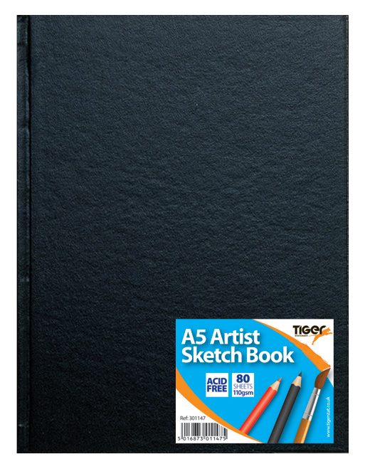 A5 Casebound Sketch Book Black