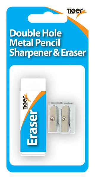 Eraser & Metal Two Hole Sharpener Blister pack