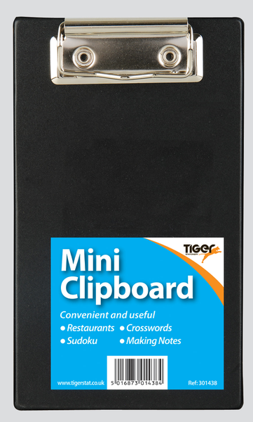 Mini PVC Clipboard Black