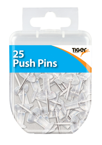 Essential 25 Push Pins Clear