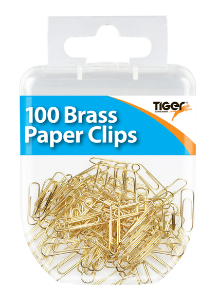 Essentials 100 Brass Paper Clips