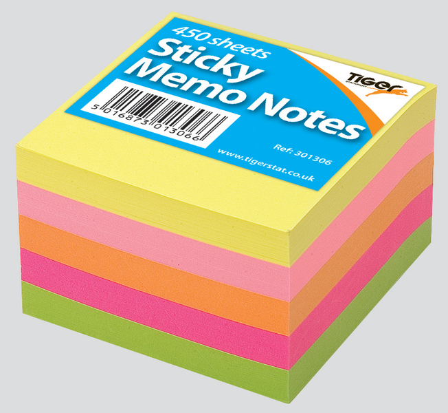 Block 3x3in Neon Sticky Memo Notes 450 sheets