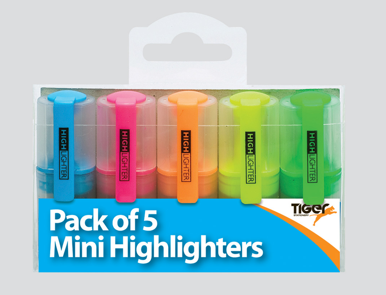 Mini Highlighters Pk 5