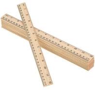 30cm/12inch Wooden Ruler Asstd