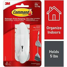 3M Command Large Wire Hook With Strips