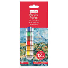 Pack of 8 Acrylic Paints Tubes 12 ml