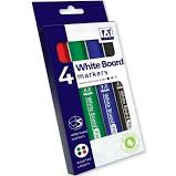 4 White Board Markers With Assorted Colours