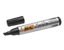 Bic Permanent Black Marker Pen (Chisel Tip) 2300 BLACK