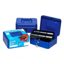 Tiger Cash Box With Keys - 10 Inch Blue