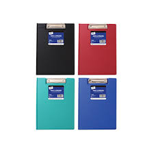 VINYL CLIPBOARD & COVER BLACK BLUE RED GREEN assorted colors