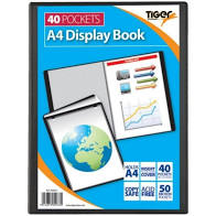A4 Presentation Display Book Black 40 Pocket  ASSORTED COLORS