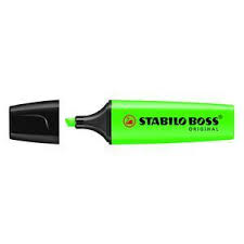 Stabilo BOSS highlighter chisel tip GREEN ink colour