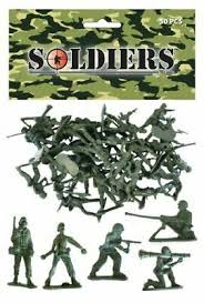 Bag of 50 Traditional Green Plastic Toy Soldiers