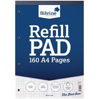 Silvine A4RPX - A4 Refill Pad 5mm Quadrille and Squared