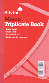 Triplicate Memo Book 8.25"x5"