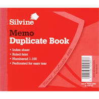 Silvine 603 Carbon Memo Duplicate Book Half Size 5x4" Index Sheet Perforated