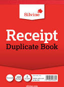 Silvine Duplicate Receipt Book - 100 Receipts per Book, Gummed (148 x 105mm)