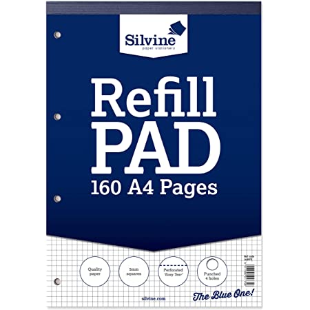 Silvine 5mm Square Headbound Refill Pad A4 160 Pages