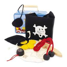 Child costume Pirate Accessories case Wooden toy