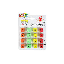 Fun Dice Erasers Rubbers 16 Pack 4 Colours By Animal Antics