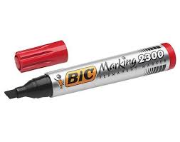Bic Marker Red Chisel Permanent 2300