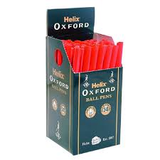 Helix Oxford Ball Point Stick Pen Red PB1027