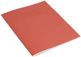 RHINO Stationery Exercise Book | 9 X 7 | 80 Page | 8mm Lined with Margin | Red