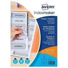 Avery IndexMaker Divider Set Polypropylene A4 5-part Clear