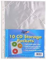 10 X A4 PUNCHED POCKETS 3 CD DVD STORAGE CAPACITY