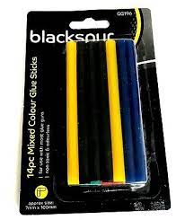 Coloured Glue Sticks, Hot Melt Heat Gun, Mini 7mm, Red,Blue,Green,Black,Yellow