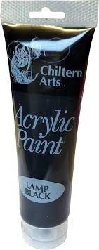 Chiltern Arts Acrylic LAMP BLACK Paint - 120ml Tubes
