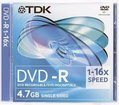 TDK DVD -R 16X 120MIN 4.7GB