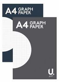 A4 GRAPH PAPER Pad Notepad 40 Sheets (80 Pages) Grid School Homework