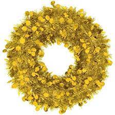 Gold tinsel wreath