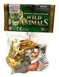 6PC WILD ANIMALS (4) IN PVC BAG