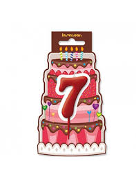 Number 7 red glitz glitter birthday candle