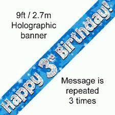 Happy 3rd Birthday Holographic BANNER