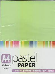 A4 PASTEL PAPER 50 sheets 5 colours 80gsm for printing or craft