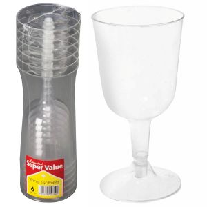 Essential 17.5cl Plastic Party Champagne Flutes, Clear - Pack of 6