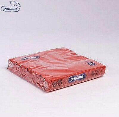 Paloma 3 Ply Pack of 20 Red Napkins