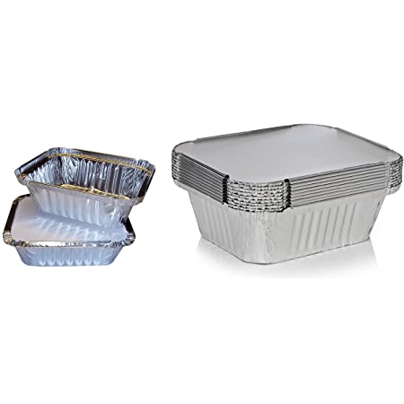 9 x Silver Foil Food Trays / Dishes / Containers & Lids