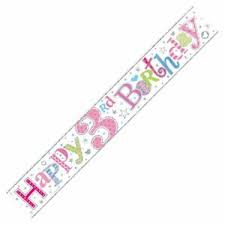 Happy 3rd Birthday Foil Banner Age 3 Girl
