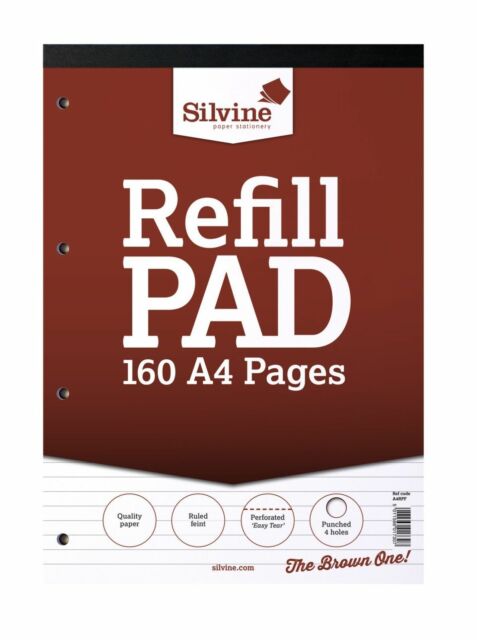 Silvine A4 160 Pages Punched Headbound Feint Ruled Refill Pad (A4RPF)