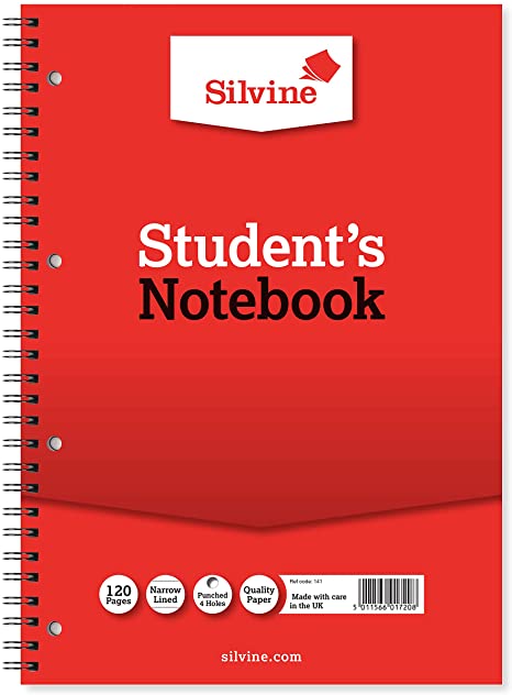 SILVINE A4 STUDENTS SCHOOL NOTEPAD 120PAGES