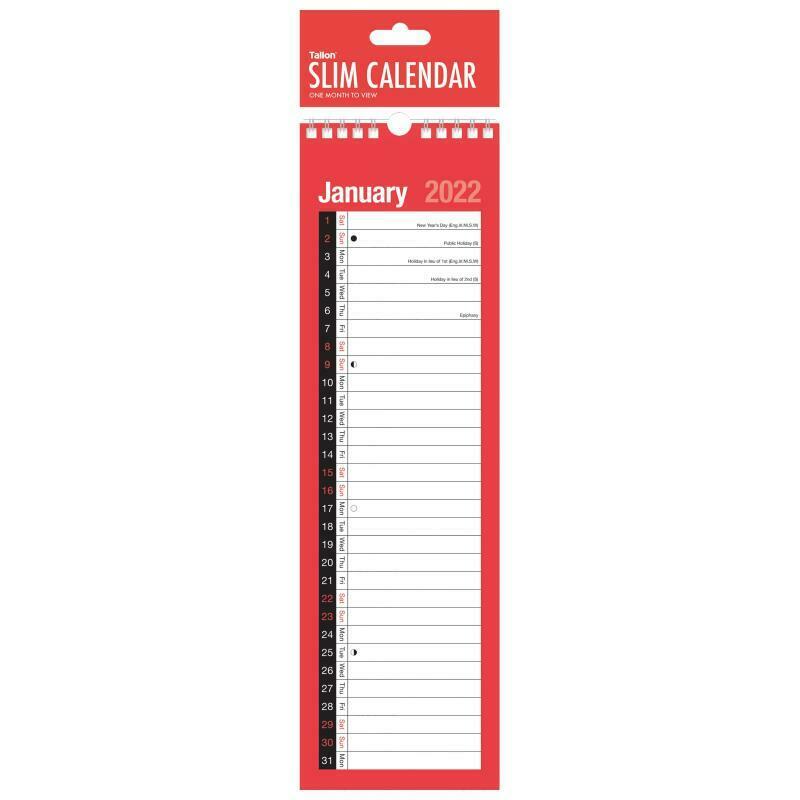 RED & BLACK COMMERCIAL MONTH TO VIEW SLIM PLANNER 2022