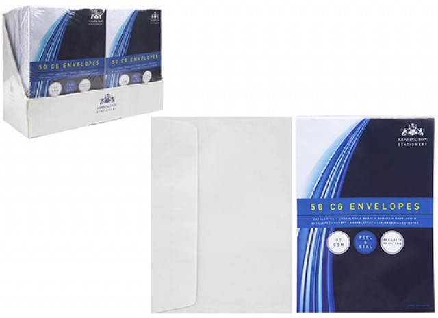White Peel And Seal Envelopes C6 – Pack Of 50