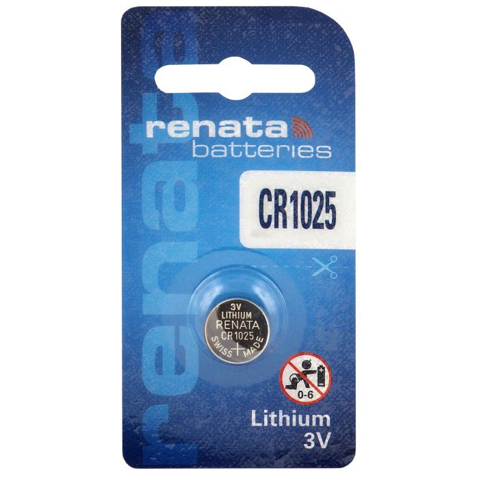 Button Cell Battery Lithium CR1025 3V 30mAh Renata