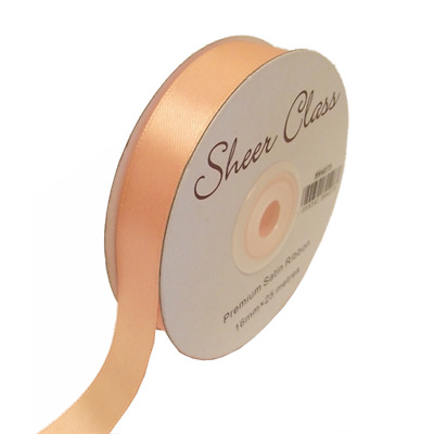PEACH SATIN RIBBON DOUBLE SIDED 25MM 3MTR POLY