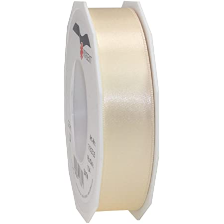SATIN RIBBON DOUBLE SIDED 25MM 3 MTR YOUNG WHEAT