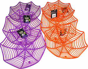 Halloween Cobweb Reusable Plastic Basket Assorted colours1